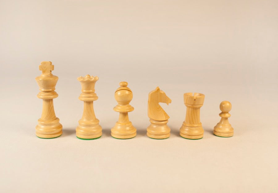 Hochwertiges Schachset aus Holz: Brett mit Notation, Feldergröße 50mm & Figuren Staunton Nr. 5