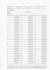 500 Partieformulare 60+60 Züge einfach o. Eindruck