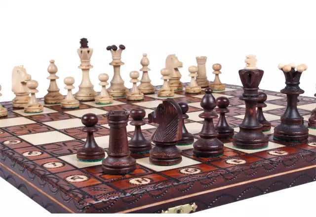 Beautiful large wooden travel chess