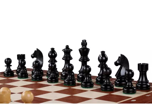 Wunderschönes klappbares Schachbrett mit German Knight Figuren