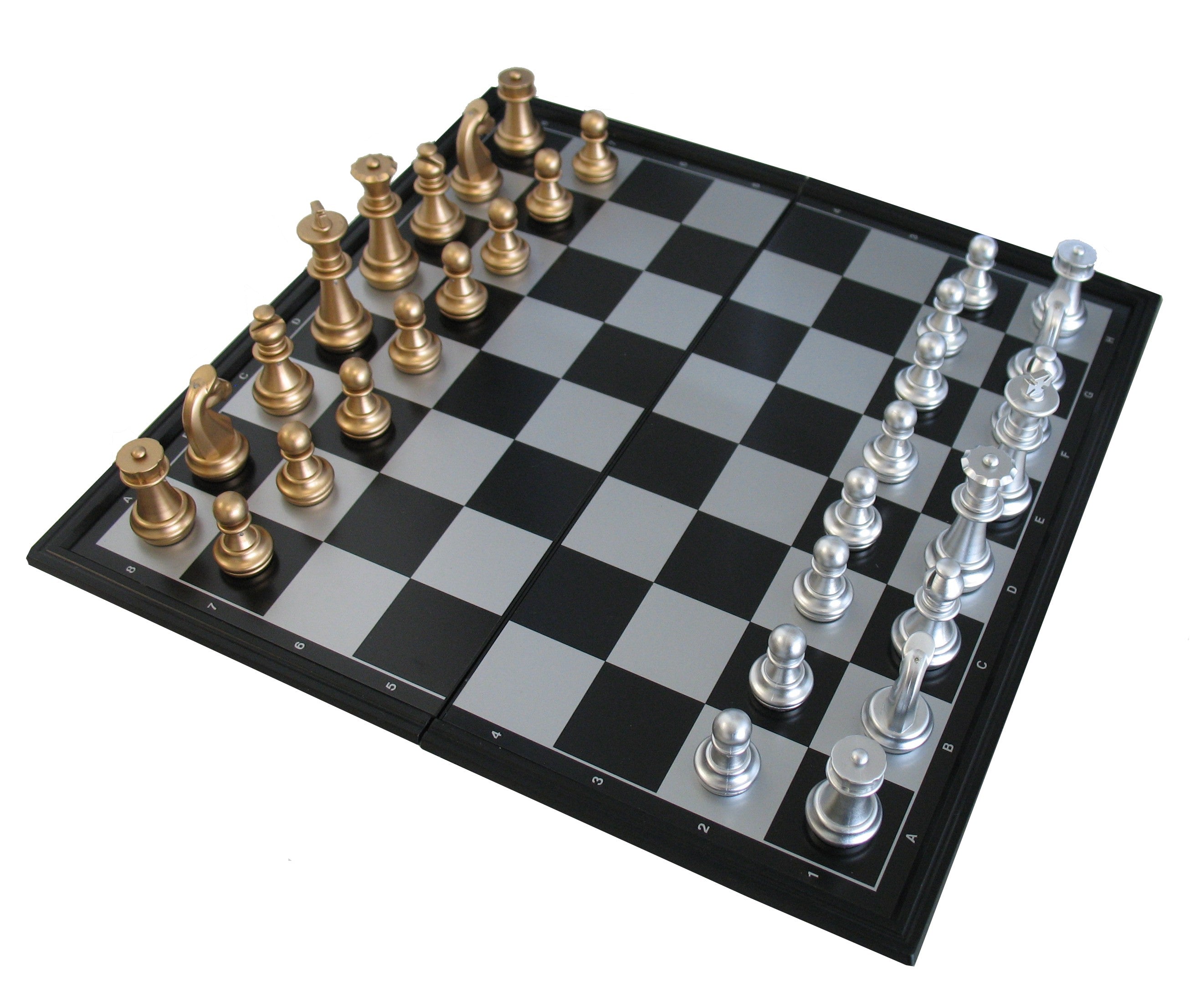 Chess box black/gold plastic magnetic