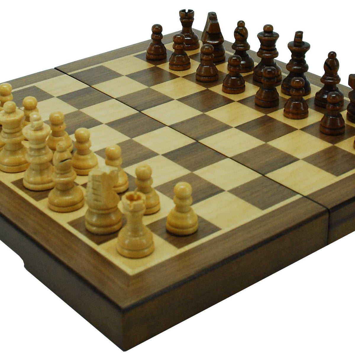 Schach/Dame Spiel 2in1, magnetisch,Kassette mit Filz Polster