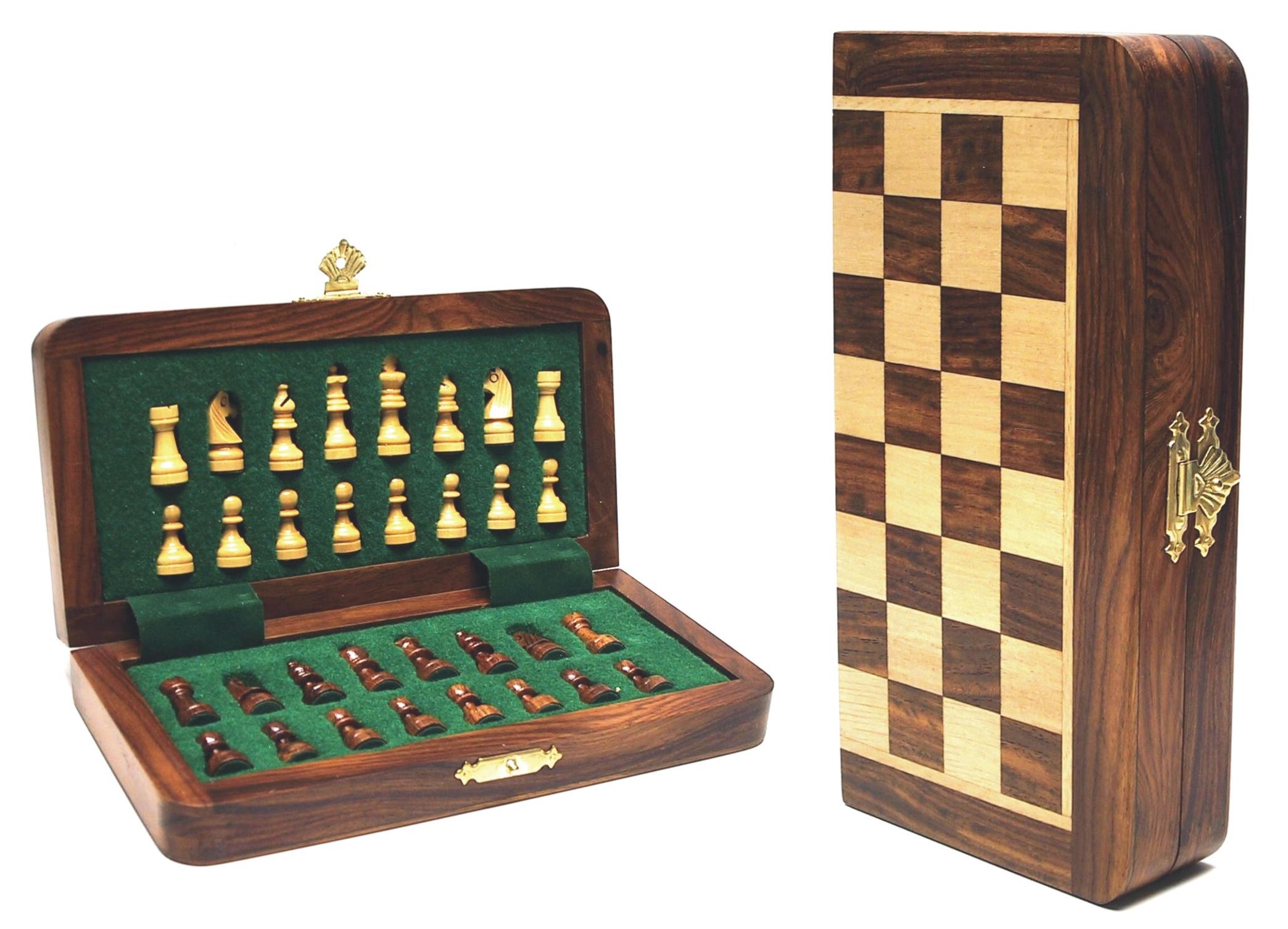 Chess box wooden magnetic 19x9x3cm