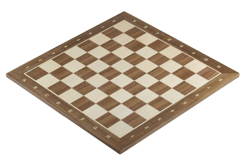 Tournament chessboard made of maple and walnut wood, field size 58 mm