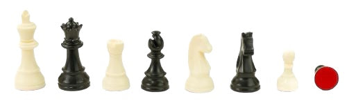 Chess set with rollable chess board, plastic figures KH 84 and carrying bag