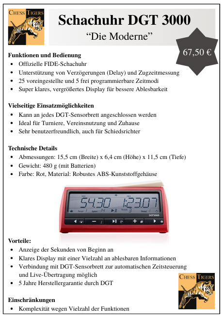 Schachuhr DGT 3000
