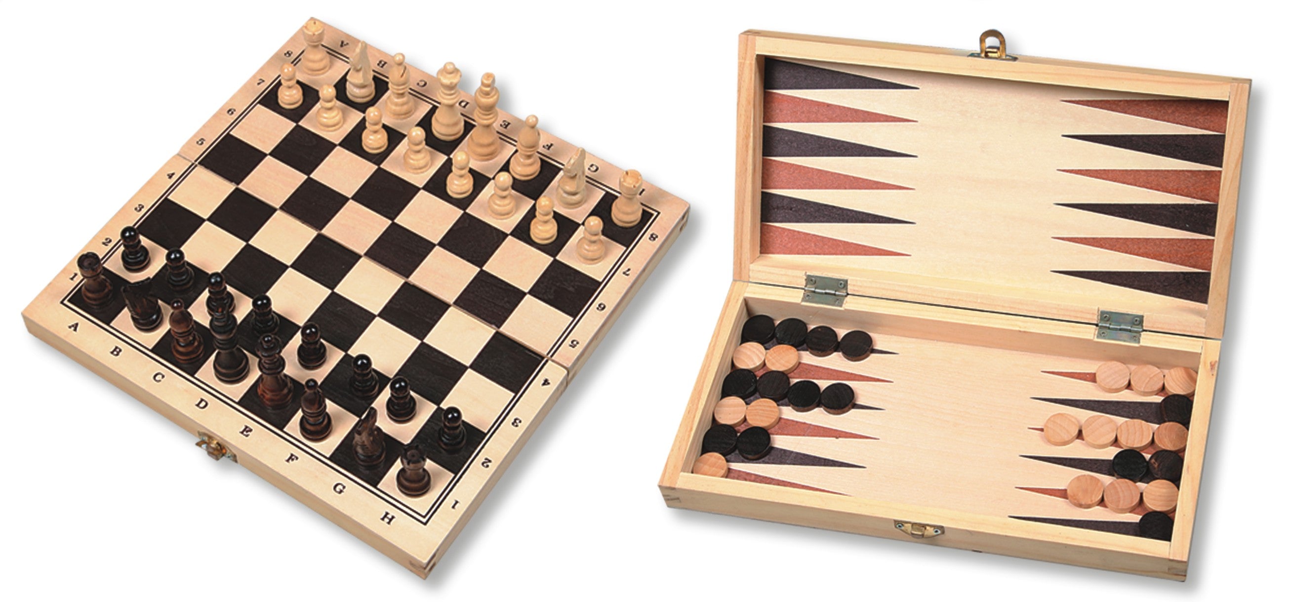 Dies ist ein Bild einer Schach- / Backgammon- / Dame- Faltkassette