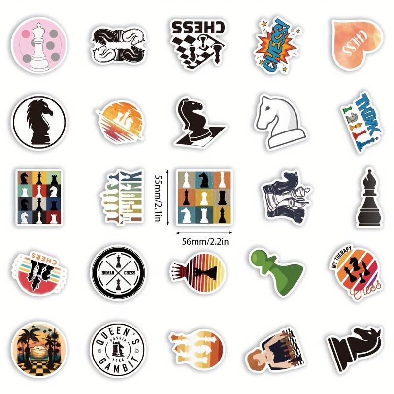 Stickers with chess motifs - 5 pieces