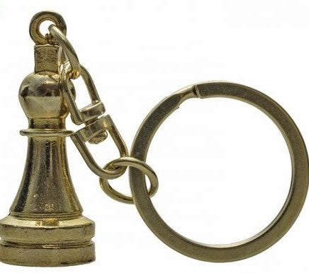 Keyring with a metal chess piece