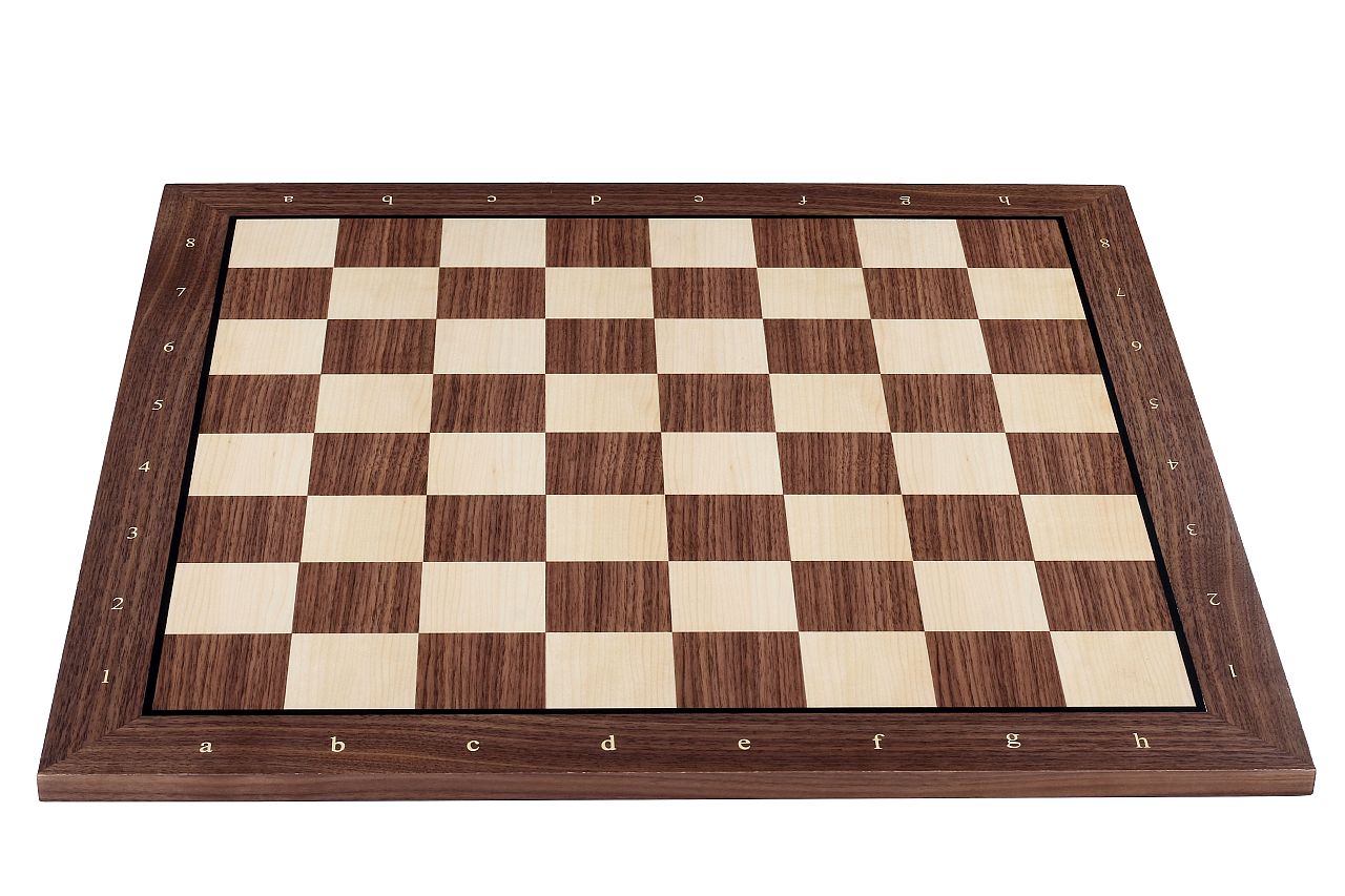 Tournament wooden chessboard with notation, field size 55mm