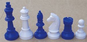 Chess set blue with fabric bag