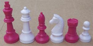 Chess set pink with fabric bag