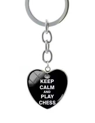 Keyring with chess piece image