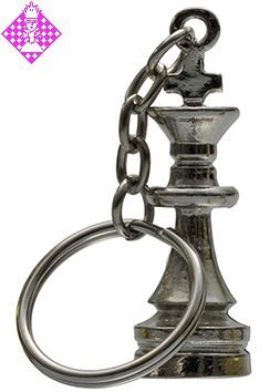 Keyring with a metal chess piece