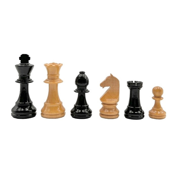 "Queen's Gambit" wooden chess set - board with field size 45mm &amp; Staunton No.3 pieces