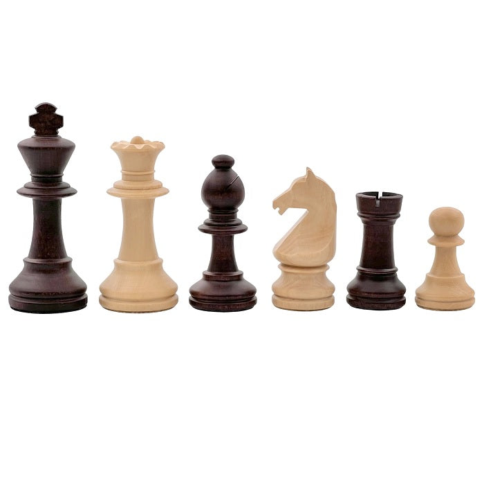 High-quality wooden chess set: board with notation, field size 50mm &amp; Staunton No. 5 figures