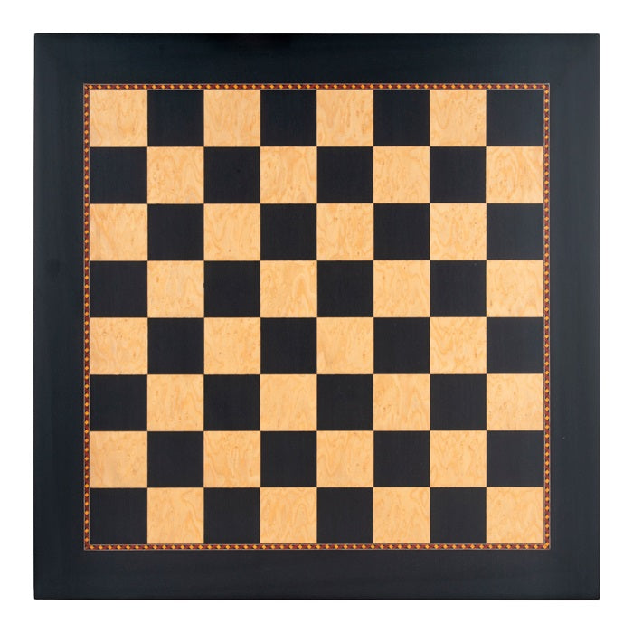 "Damengambit" Schachbrett aus Holz, Feldergröße 45mm