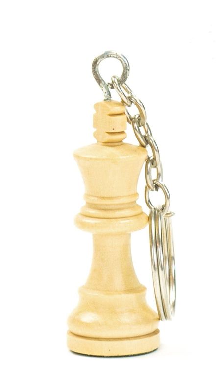 Keyring with wooden chess piece