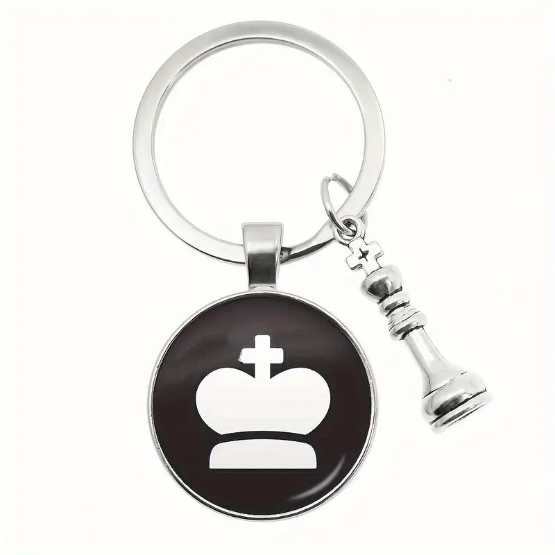 Keyring with chess piece image