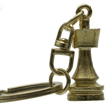 Schlüsselanhänger mit einer Schachfigur aus Metall